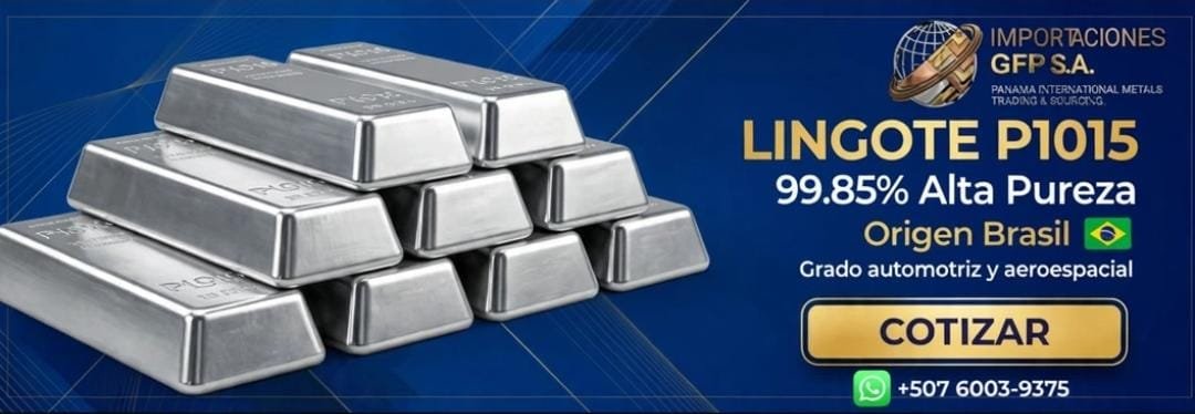 Lingotes de aluminio P0610, ultra pureza, origen Brasil