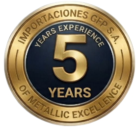 Logotipo del quinto aniversario de IMPORTACIONES GFP, S.A.